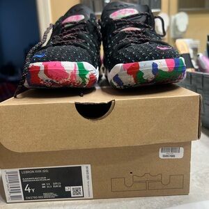 Nike LeBron XVII Kids' Black Multicolor Sneakers